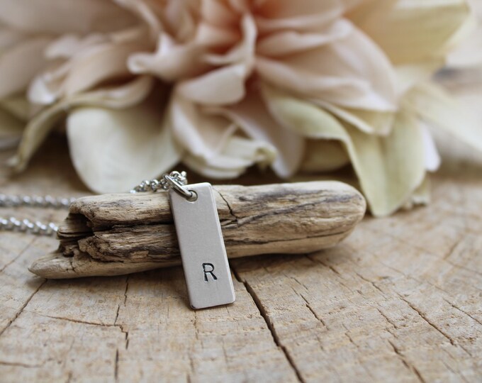 Mens initial necklace. Mens bar necklace. necklace. Mens initial bar necklace. Mens stainless steel necklace. Mens bar pendant necklace.