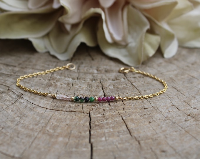 Ruby, ruby in zoisite and mystic pink topaz bracelet. Protection/ Good luck/Healing crystals.  Gold filled/sterling