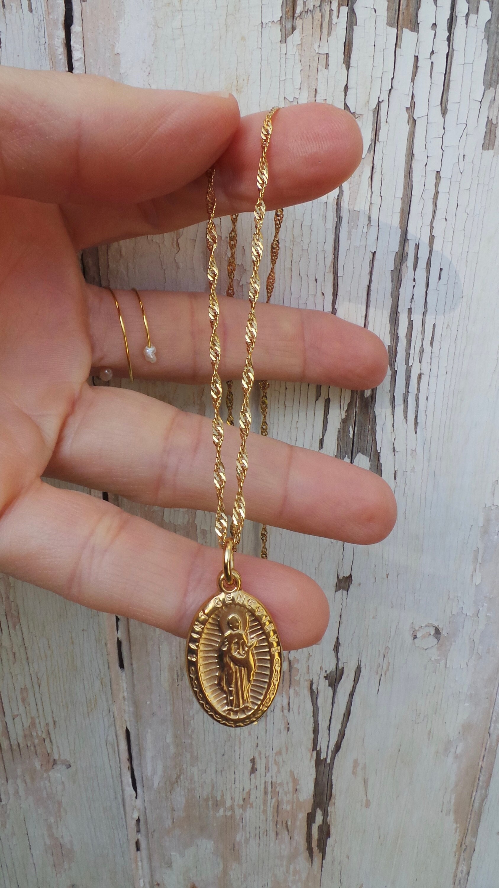 Versace Bangladesh Bank Video Xxx - Medallion Necklace. Gold Madonna Necklace. Virgin Mary - Etsy Canada