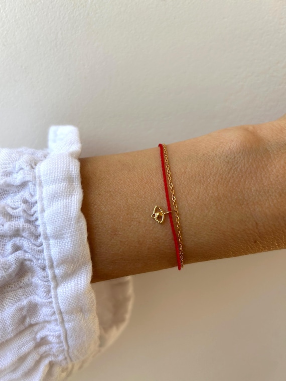 Red String Evil Eye Bracelet: Stainless Steel Charm,