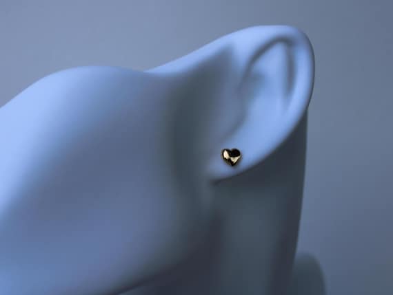 Gold Filled Heart Stud Earrings: Minimalist 6mm Studs