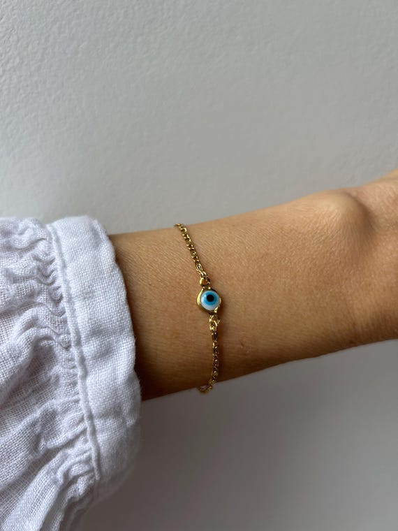 Evil eye bracelet. Stainless steel evil eye bracelet. Greek mati. Protection bracelet.