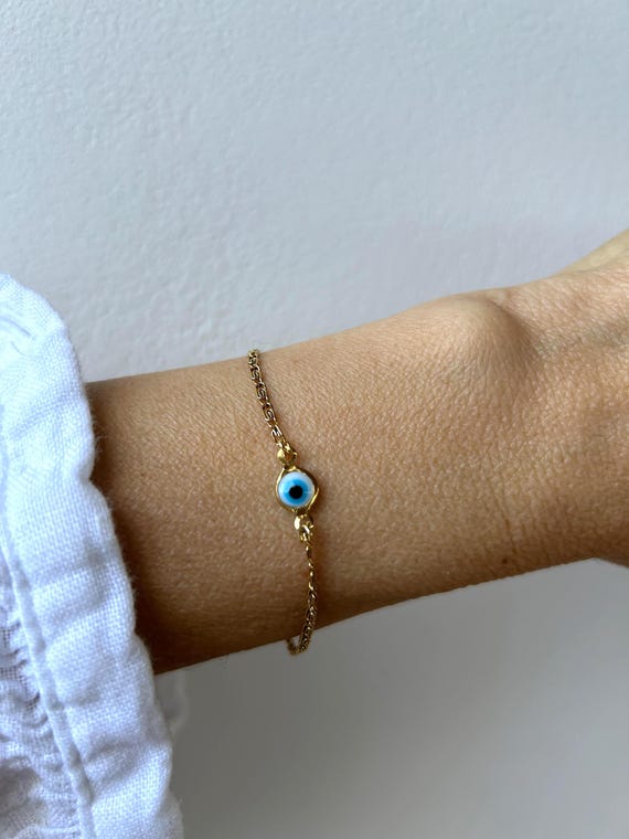 Evil eye bracelet. Stainless steel evil eye bracelet. Greek mati. Protection bracelet.