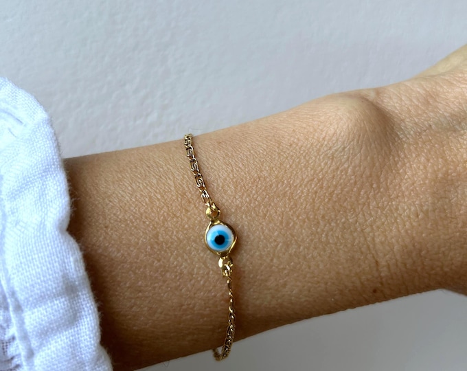 Evil eye bracelet. Stainless steel evil eye bracelet. Greek mati. Protection bracelet.