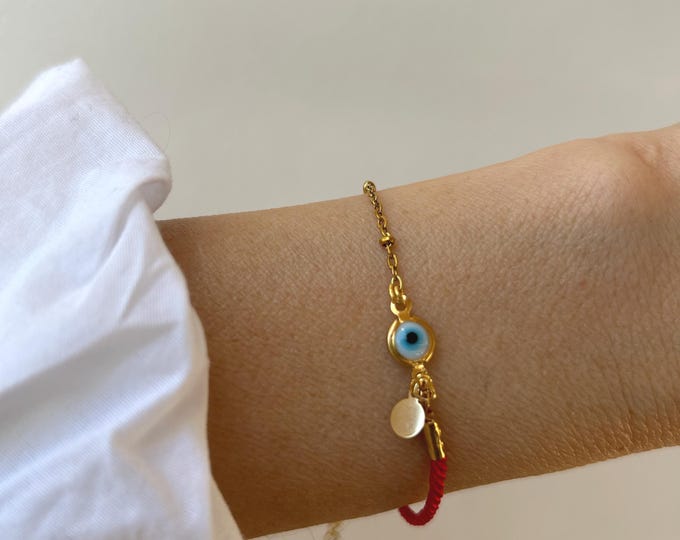 Red String Evil Eye Bracelet: Stainless Steel Protection Jewelry
