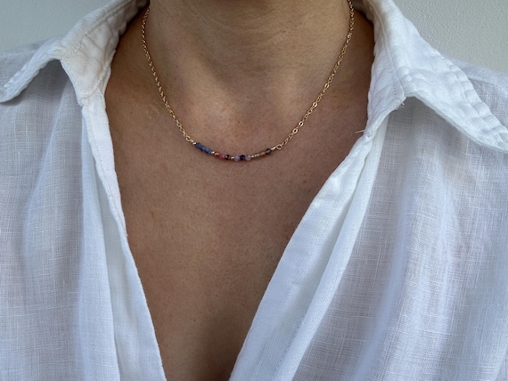 Menopause support necklace. Gemstone menopause support necklace. Sodalite, rhodonite, lepidolite and moonstone.