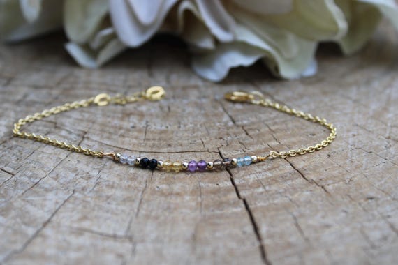 Travel protection crystal bracelet. Bracelet for travel. Travel protection. Crystal healing travel bracelet. Gold filled, sterling silver.