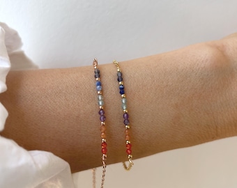 Crystal Healing armband voor gewichtsverlies. Ioliet, blauwe apatiet edelsteenarmband