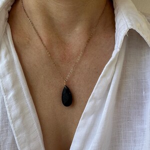 Lava diffuser necklace. Lava rock teardrop necklace. Aromatherapy jewelry.  Essential oil necklace. Gold, silver chain.