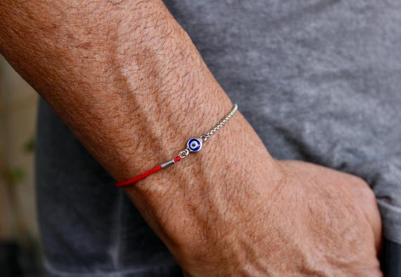 Evil Eye Red String Bracelet: Stainless Steel Protection Bracelet. Unisex bracelet.