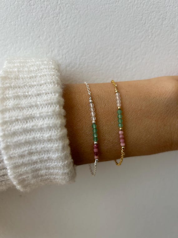 Rose quartz, aventurine and rhodonite bracelet.  Fertility and pregnancy support bracelet. Self love, abundance. Gold, silver, rose gold