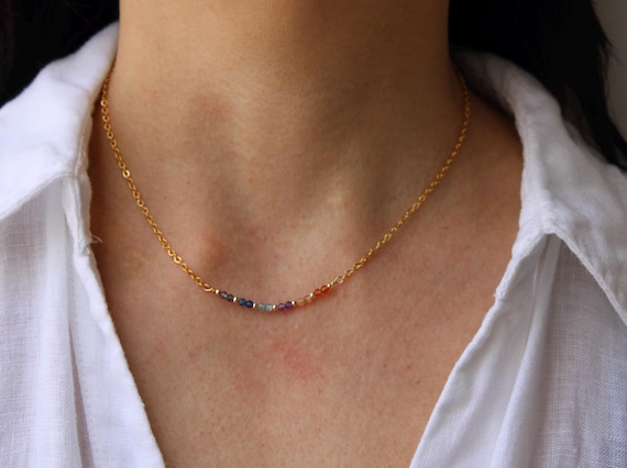 Weight loss aid necklace. Slimming aid necklace. Gemstone crystal healing necklace. Iolite, blue apatite etc. Gold filled/sterling silver