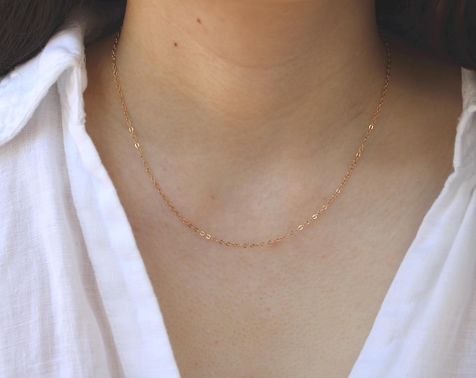 Delicate 14k Gold Filled/sterling silver Chain Necklace – Minimalist Sparkle Jewelry. Whisper necklace.