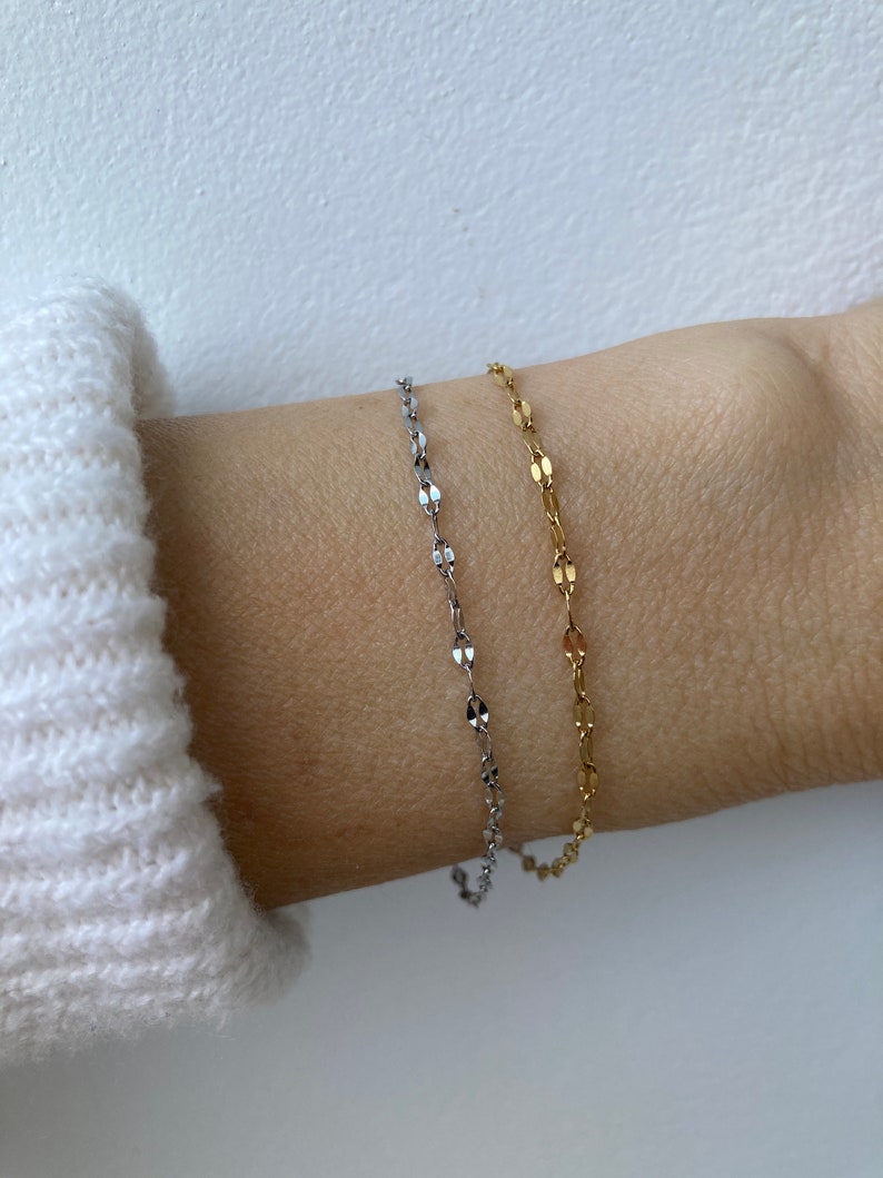 Minimalist bracelet. Dainty chain bracelet. Gold/silver chain bracelet. Thin chain bracelet. Skinny bracelet. Layering bracelet. image 3