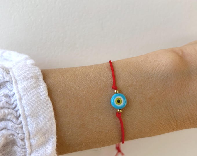 Evil eye red string bracelet. Blue mati. Cord bracelet. Unisex