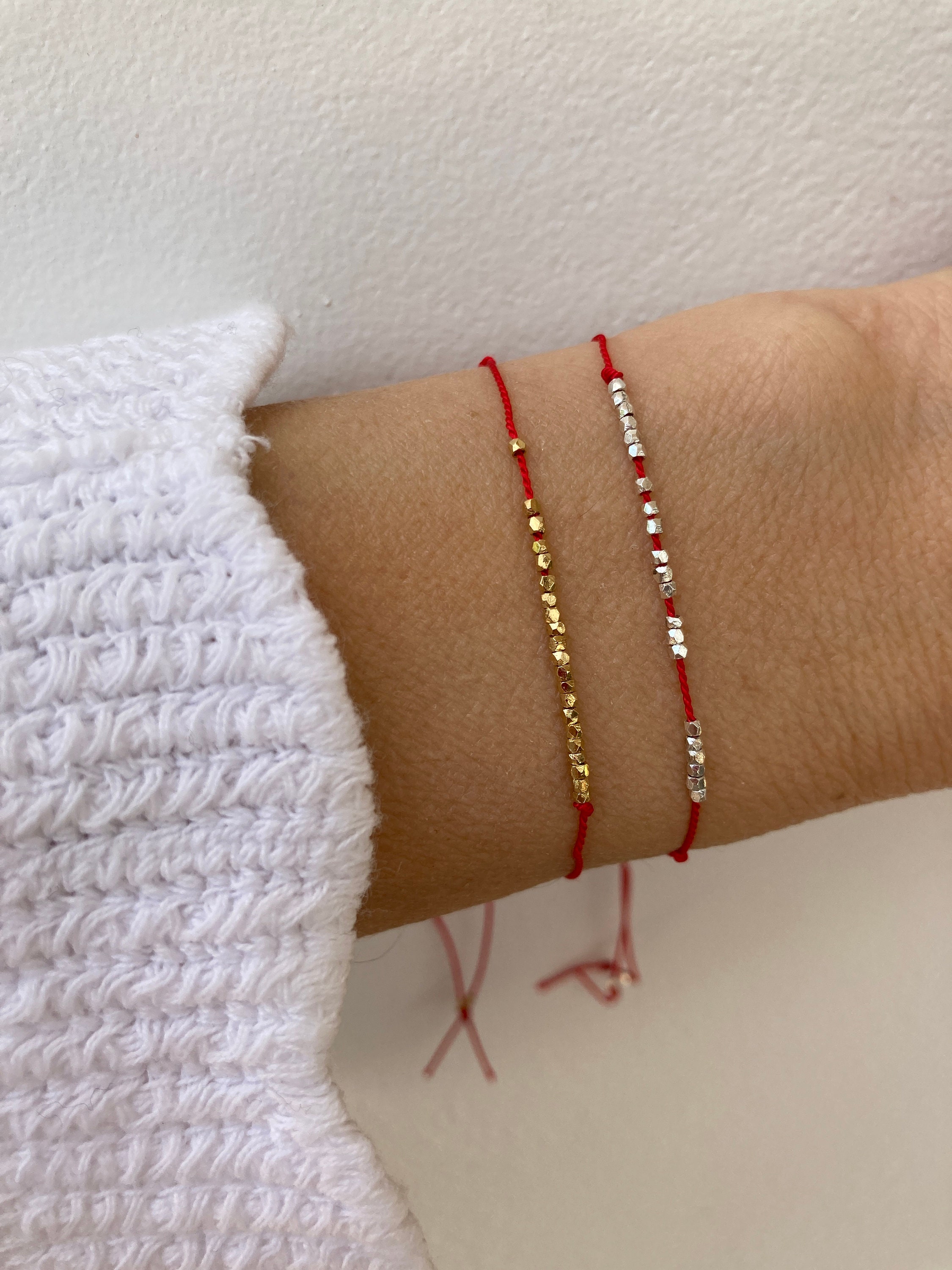 Red string bracelet. Red string of fate bracelet. Red string silk