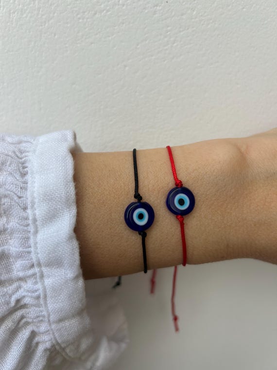 Evil eye string bracelet. Evil eye cord bracelet for men. Blue evil eye cord bracelet. Unisex evil eye cord bracelet. Blue evil eye.