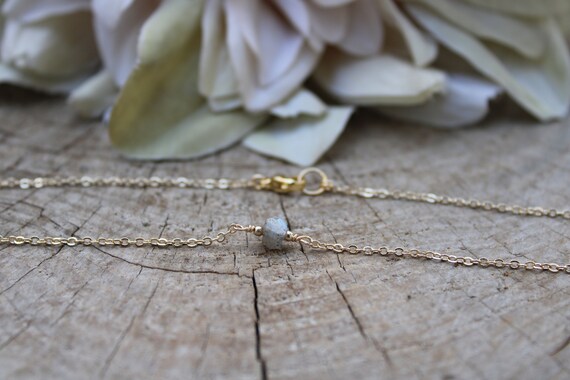 Dainty labradorite necklace. Blue flash labradorite necklace. Gemstone dot necklace. Gold filled/sterling silver labradorite choker.