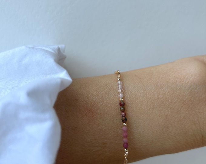 Fertility support . Rhodonite, Rose Quartz, Unakite Bracelet.