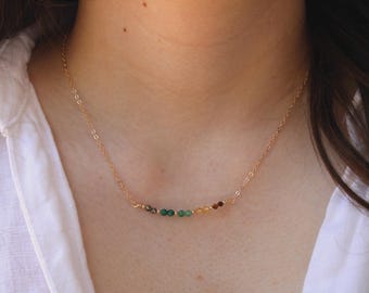 Abundance Necklace Tiger's Eye, Citrine, Aventurine,  Malachite Pyrite, Wealth Crystal Necklace