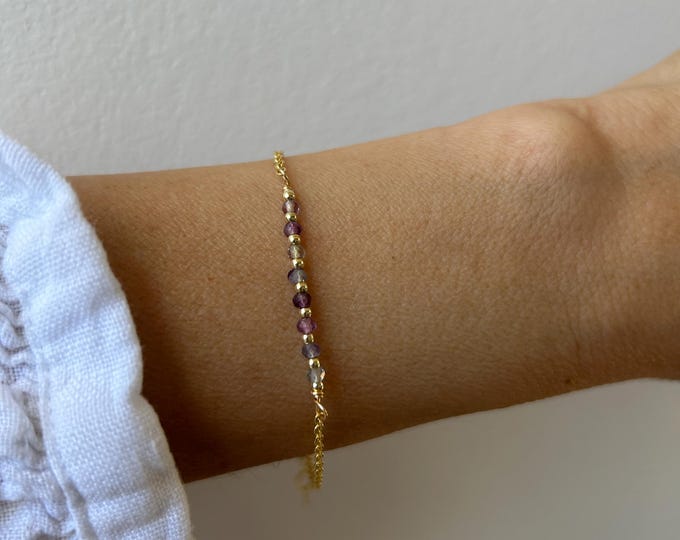 Fluorite bracelet. Aura protection bracelet. Aura shield. Gold filled/sterling silver