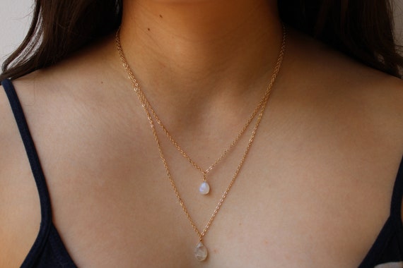 Moonstone necklace. June necklace. Moon stone  drop necklace. Gold filled/sterling silver. Blue fire flash moonstone.