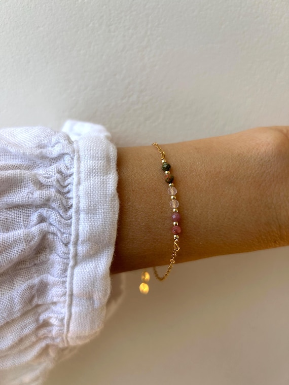 Rhodonite Rose Quartz Bracelet: Gold Filled,sterling silver Fertility Jewelry