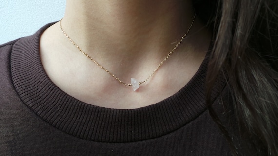 Rose quartz necklace. Natural rose quartz choker. Fertility necklace.  Rough rose quartz  crystal necklace.