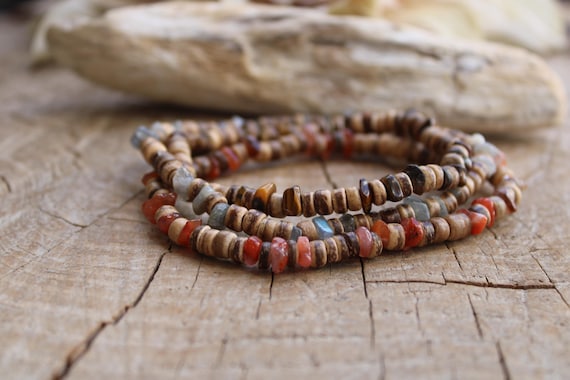Mens beaded bracelet. Surfer style bracelet.Mens stacking bracelet. Turquoise, tiger's eye,carnelian, amazonite, smoky quartz,sodalite,coral