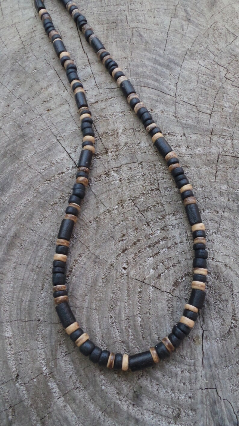 Mens Necklace. Mens Beaded Necklace. Surfer Style Necklace. Etsy