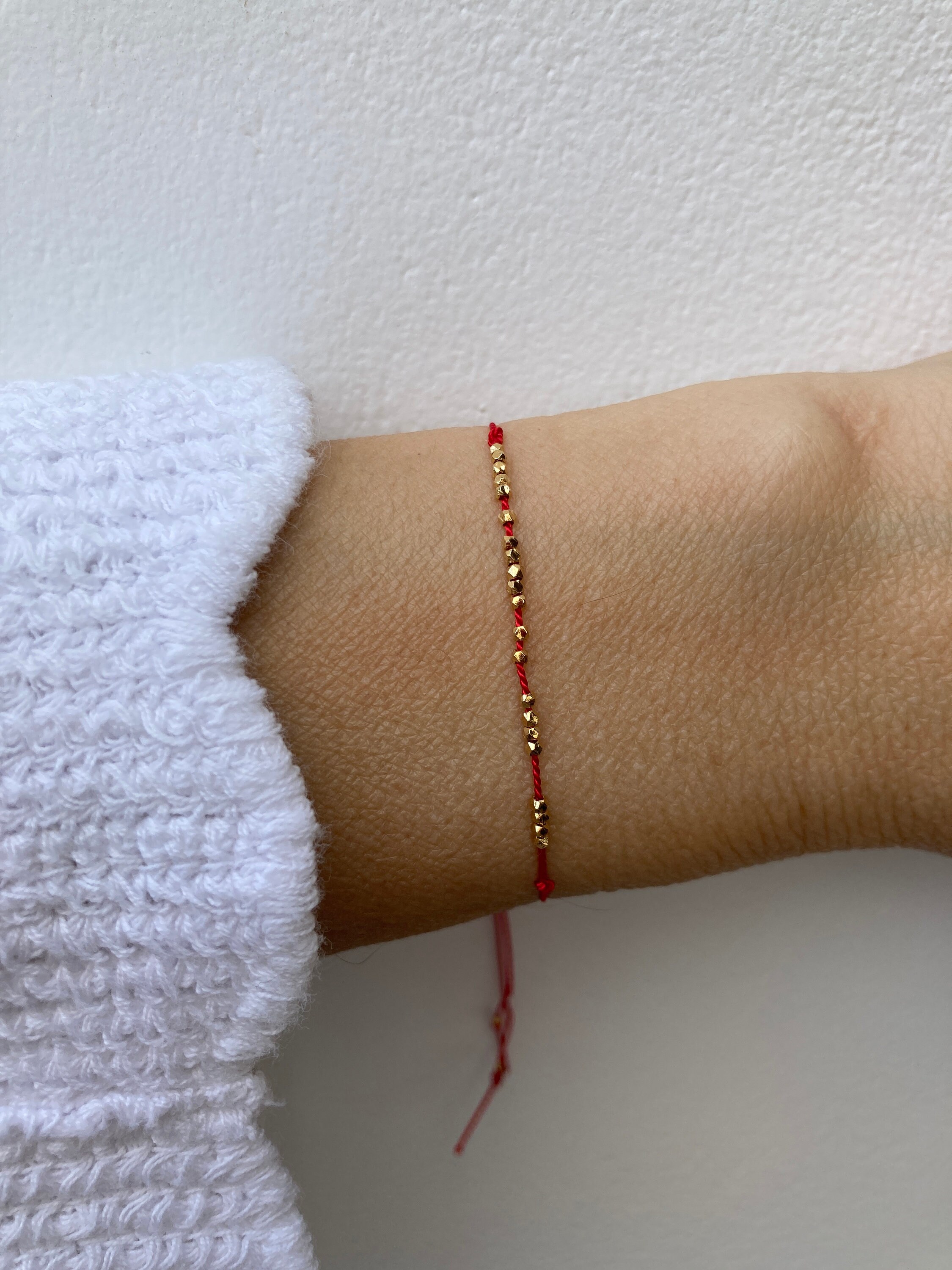 Red string bracelet. Red string of fate bracelet. Red string silk
