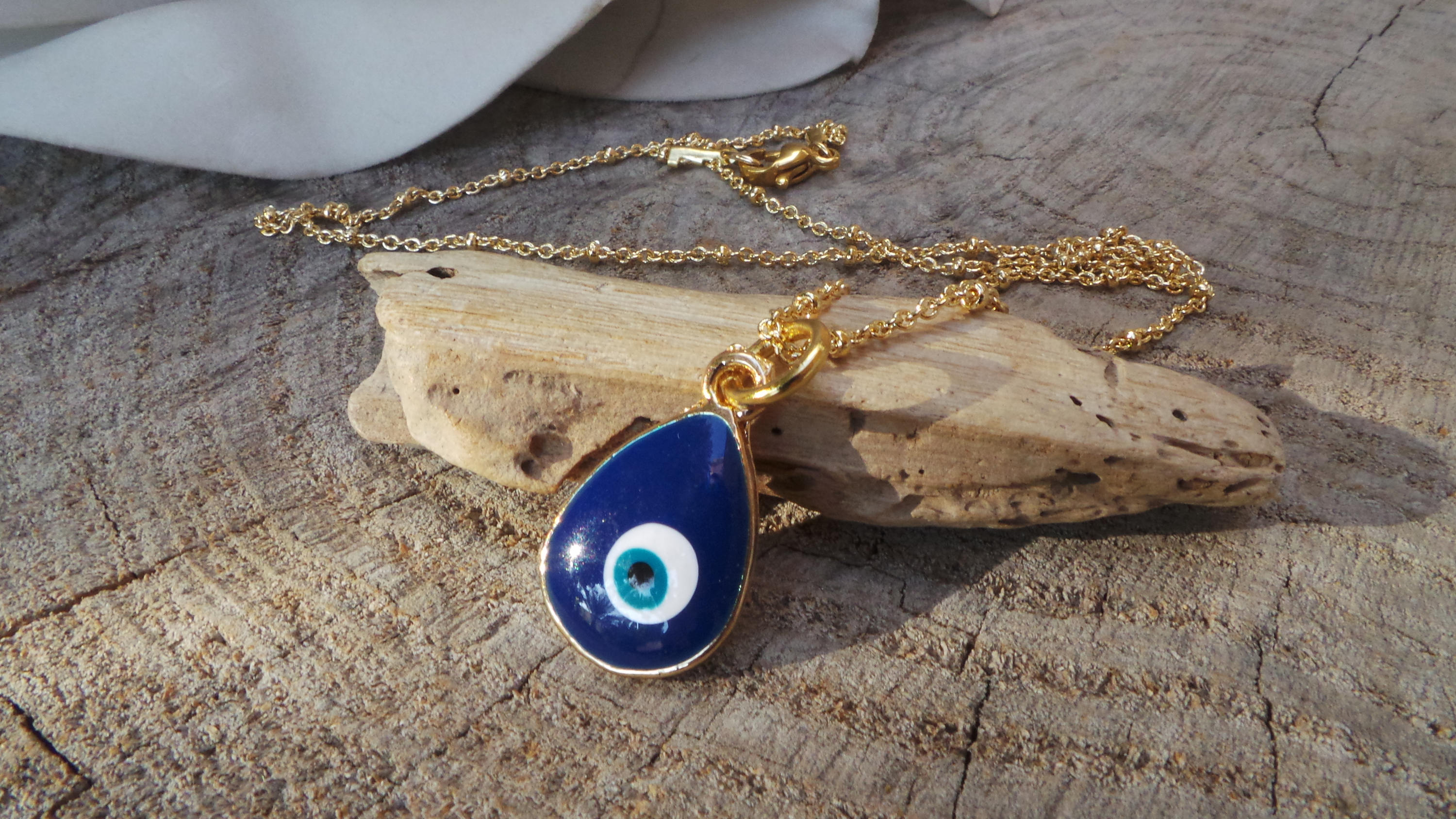 Evil eye necklace. Enamel evil eye necklace. Evil eye pendant. Evil eye