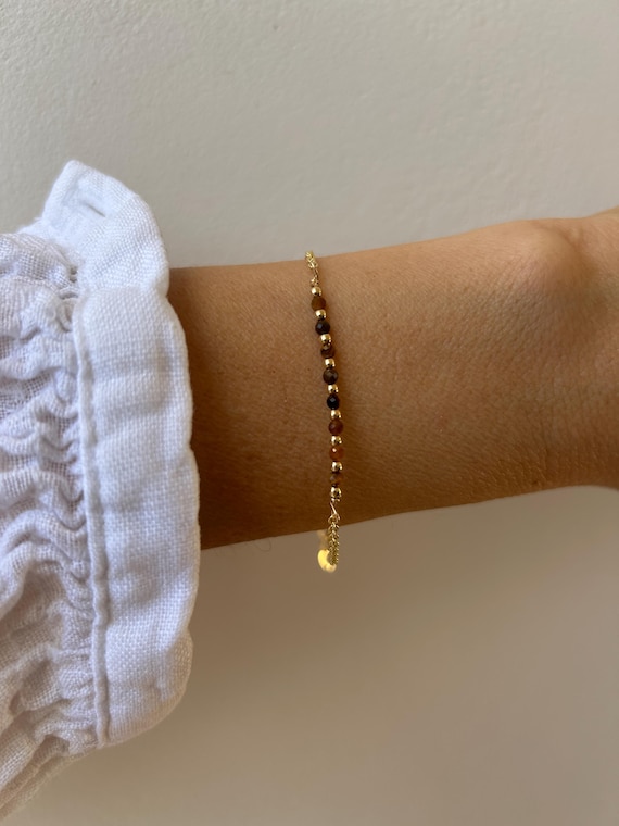 Dainty Tiger's Eye Bracelet: Gold Filled/Sterling Silver, Abundance & Luck