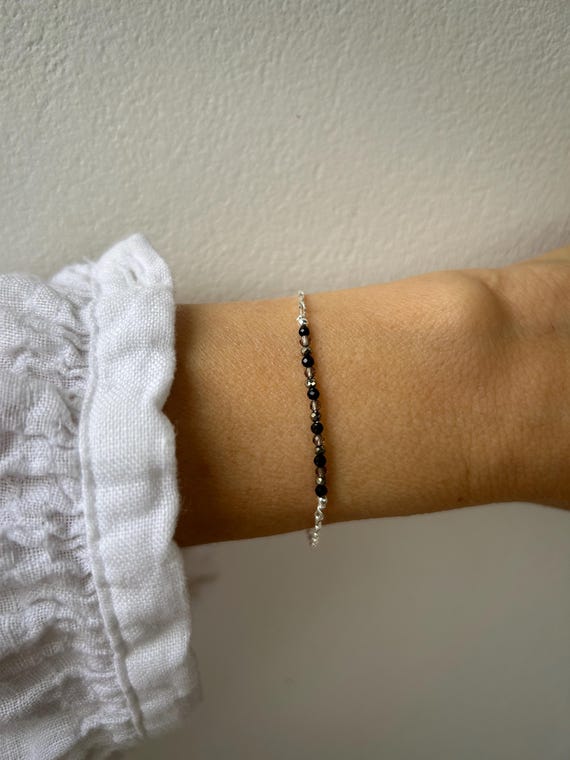 Empath protection bracelet. Block negativity. Abundance. Black tourmaline, smoky quartz and pyrite.  Gold filled, sterling silver