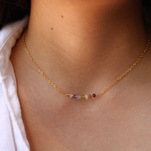 7 Chakra Healing Crystal Necklace: Gold Filled, Sterling Silver, Rose Gold, Real stones