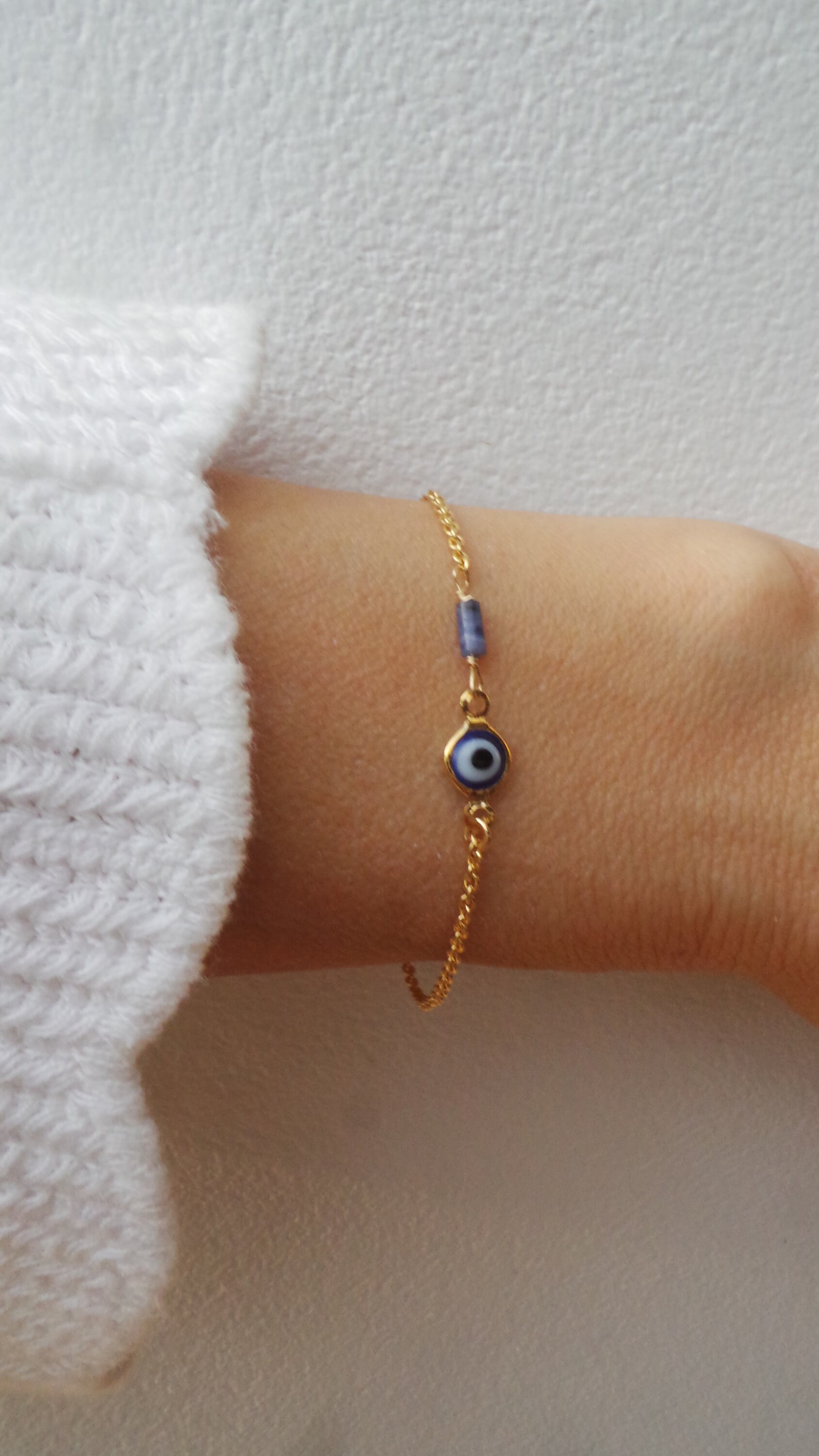 Evil eye bracelet. Gold filled evil eye bracelet. Gold fill evil eye
