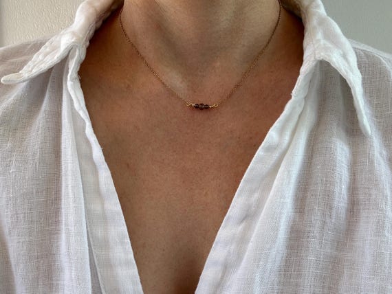 Smoky quartz  necklace. Dainty smoky quartz choker . Gold/silver/rose gold chain.  Grounding, protection.