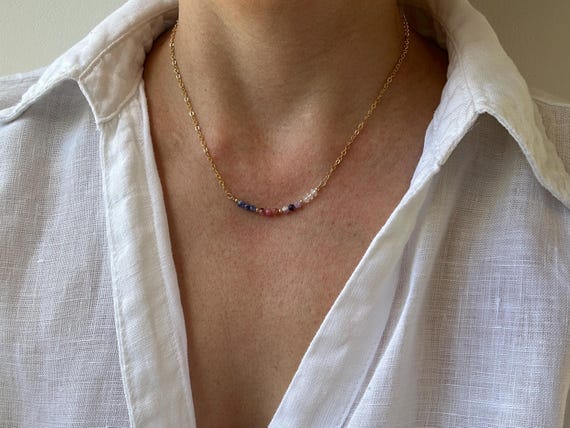 Menopause support necklace. Sodalite, rhodonite, lepidolite and moonstone necklace. Fertility/ Hormonal support. Gold filled, sterling
