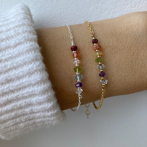 7 chakra bracelet. Real stone 7 chakra. Dainty 7 chakra bracelet. Alternative 7 chakra gemstones. Gold filled/sterling silver