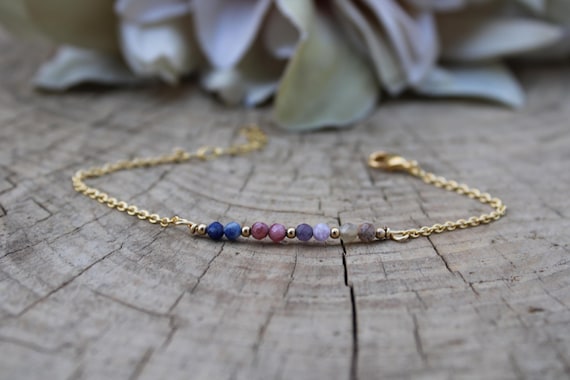 Menopause support bracelet.Sodalite, rhodonite, lepidolite and moonstone bracelet.  Gold filled, sterling silver