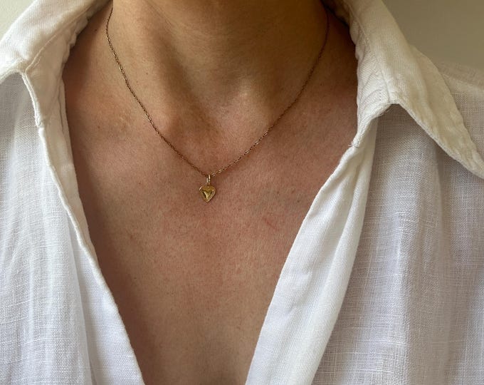 Tiny Heart Necklace: Stainless Steel Minimalist Layering Necklace