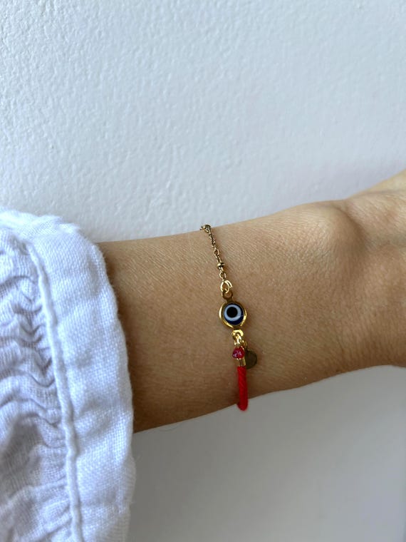 Red String Evil Eye Bracelet: Stainless Steel Protection Jewelry