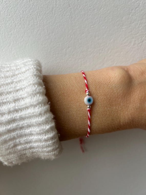 Unisex March bracelet. Greek March bracelet. Martis bracelet. Evil eye bracelet .Mens march bracelet.