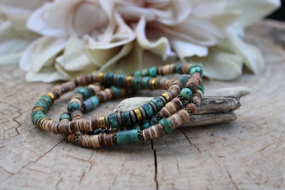Mens bracelet. Mens gemstone bracelet. African turquoise bracelet. Mens beaded bracelet stack. Mens stretch bracelet.