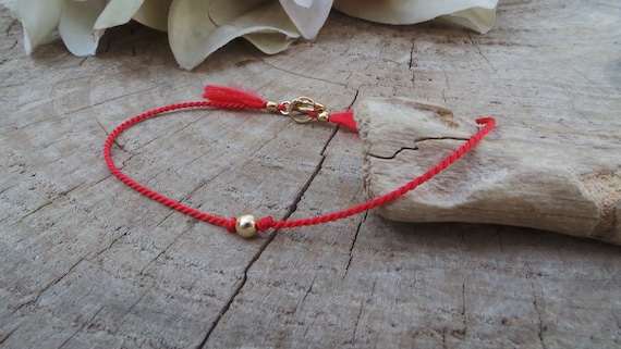 Red string bracelet. Red string of fate bracelet. Kabbalah bracelet. Silk red string bracelet. Gold filled/sterling silver