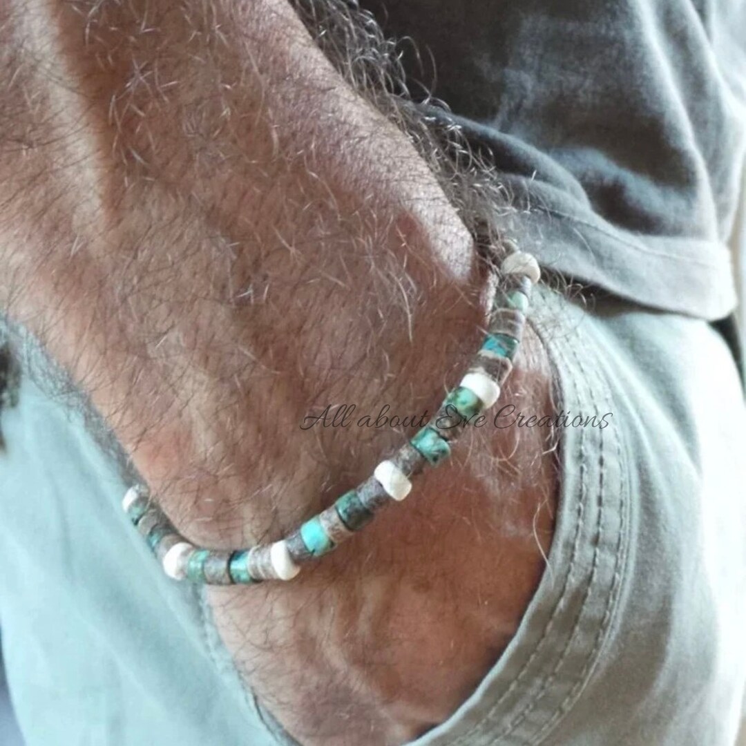 Mens Bracelet. Mens Surfer Style Bracelet. Mens Beaded Etsy