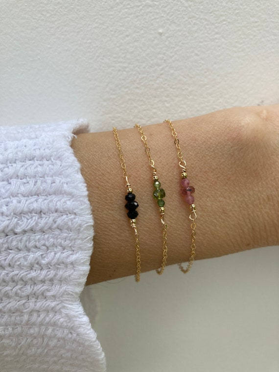 Black tourmaline.  Pink tourmaline. Rainbow tourmaline. 14k gold filled/ sterling silver. October birthstone. Empath protection.