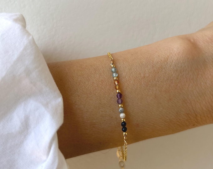Empath protection bracelet. Black tourmaline, howlite, amethyst, citrine and apatite.