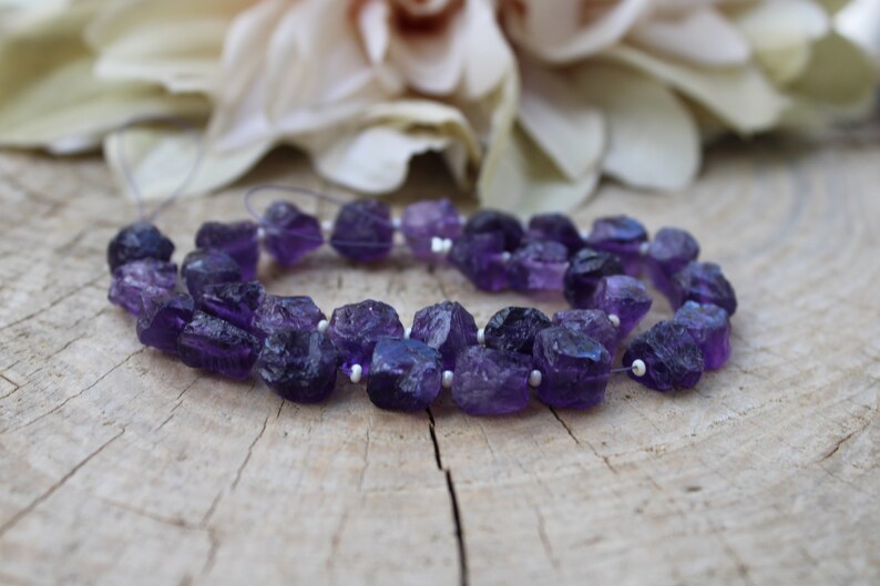 Dainty amethyst bracelet. Raw amethyst nugget bracelet. February birthstone. Amethyst chain bracelet. image 4