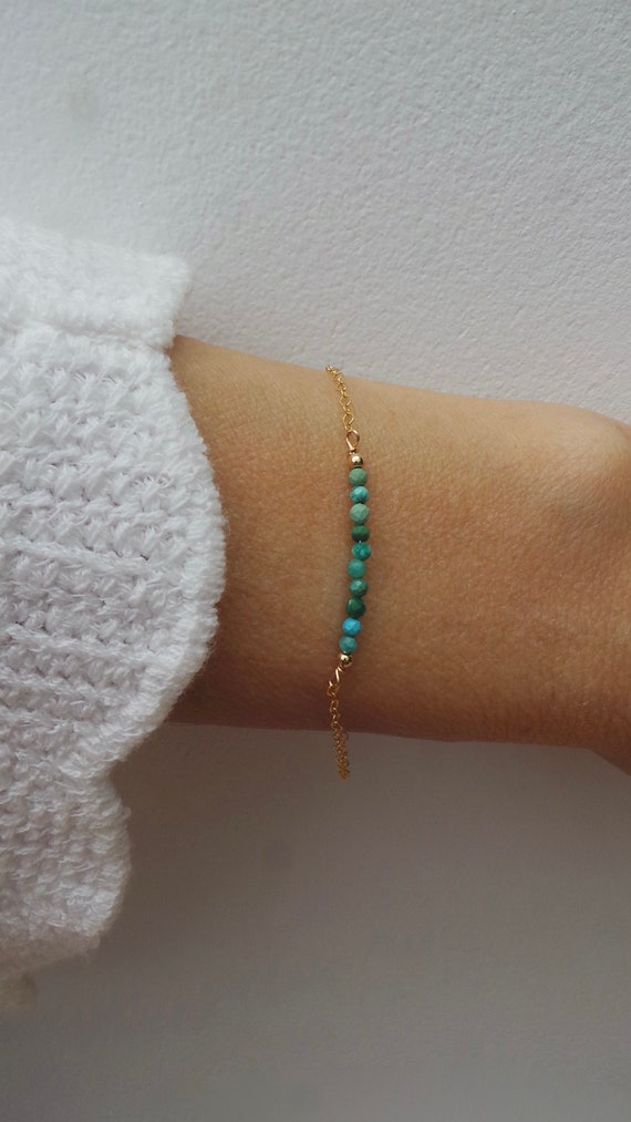 Turquoise bracelet . Gold filled turquoise bracelet. Genuine turquoise bracelet. December birthstone bracelet. Sterling silver